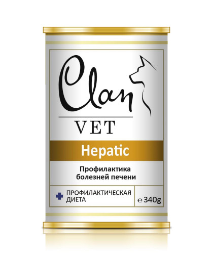  Клан/Clan Vet Hepatic  консервы корм для собак профилактика болезней печени  340гр*12