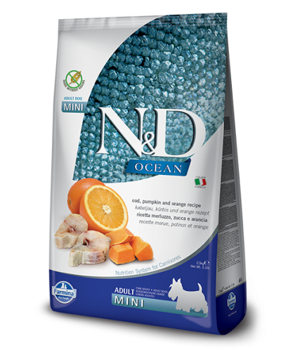  Фармина/Farmina N&D корм для собак мелких пород Треска с апельсином и тыквой  800гр
