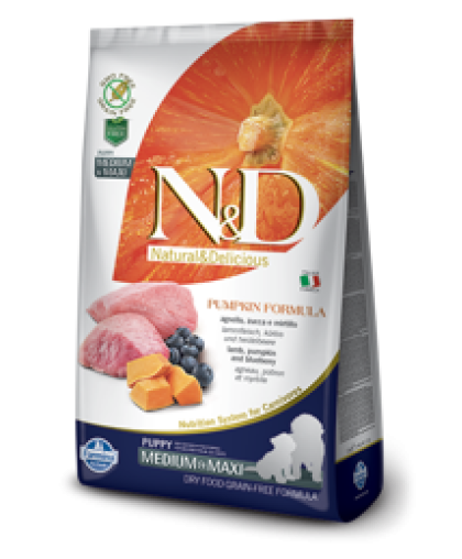  Фармина/Farmina N&D корм для щенков средних и крупных пород Ягненок с черникой и тыквой  2,5кг