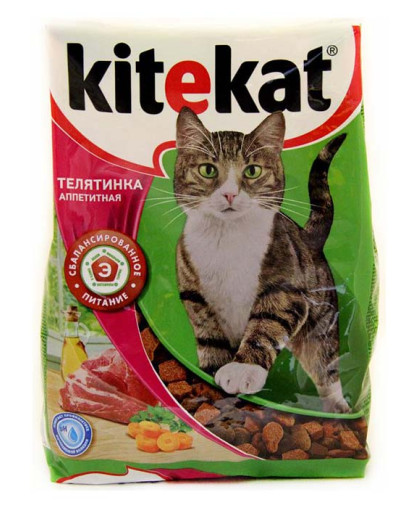  Китекет/Kitekat  350гр корм для кошек Телятина аппетит*16