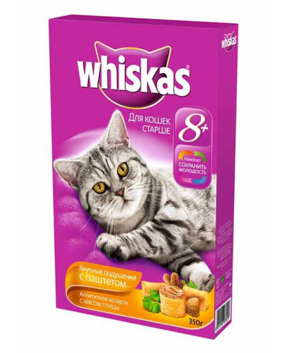  Вискас/Whiskas  350гр корм для кошек старше 7 лет паштет/птица*11