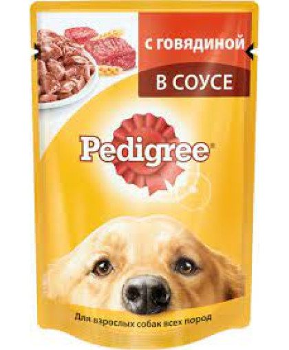  Педигри/Pedigree  85гр пауч корм для собак говядина в соусе *28