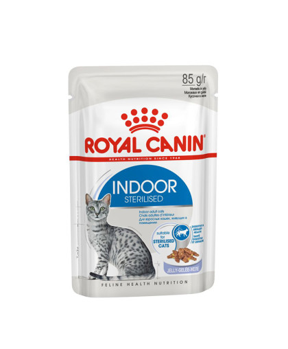  Роял Канин/Royal Canin Индор Стерилайзд корм для взрослых кошек Кусочки в соусе  85гр*12