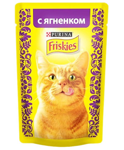  Фрискис/Friskies  85г пауч корм для кошек Ягненок *40