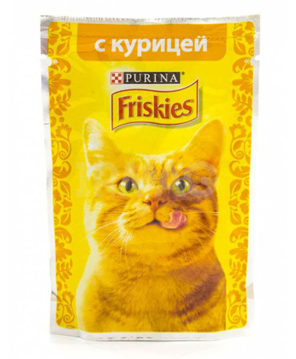  Фрискис/Friskies  85г пауч корм для кошек Курица *40