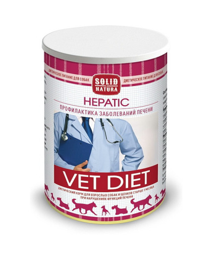  Солид/Solid  консервы Natura Vet Hepatic корм для собак здоровье почек и печени  340гр*12