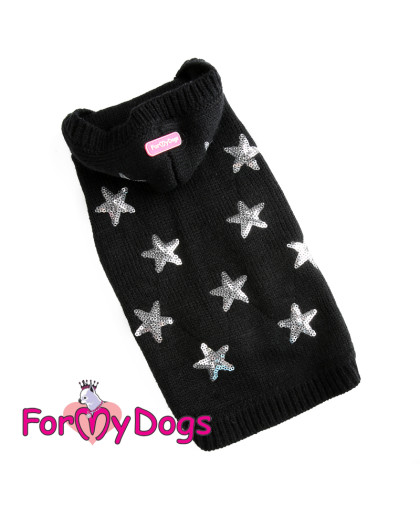  Джемпер для собак р16-18, спинка  40см черный с капюшоном Formydogs