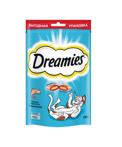  Дримс/Dreamies  140гр лакомство для кошек с лососем*12