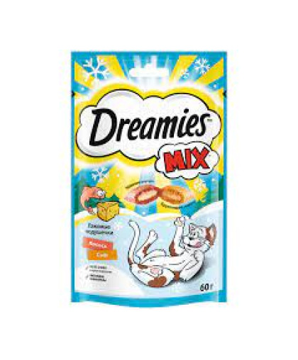  Дримс/Dreamies  60гр лакомство для кошек с лососем/сыром