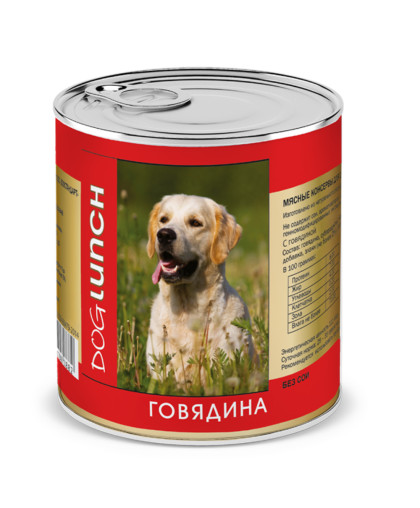  ДогЛанч/Dog Lunch конс корм для собак Говядина  750г