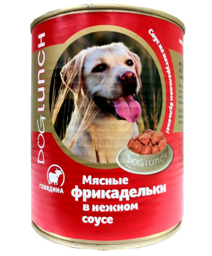  ДогЛанч/Dog Lunch конс корм для собак Фрикадельки в соусе Говядина  850г