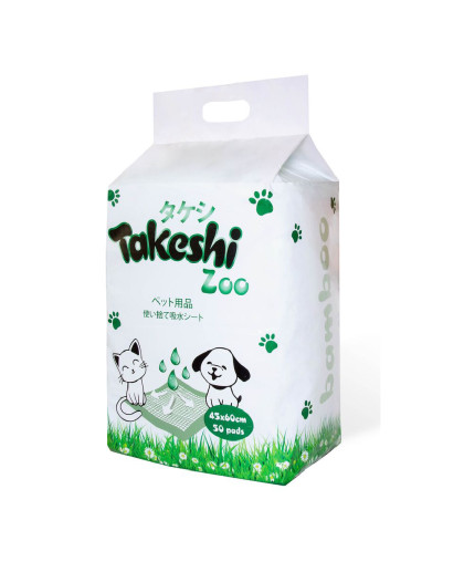 Пеленки гелевые Такеши/TAKESHI ZOO бамбуковые, с липучками 45*60 (в уп.50 шт.)*6