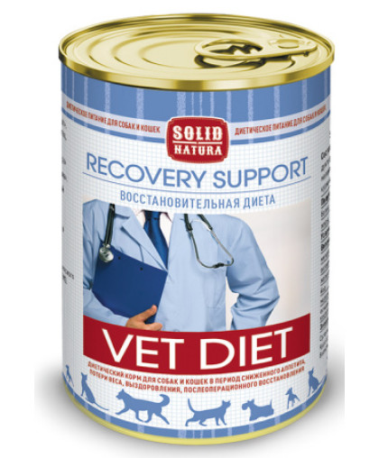  Солид/Solid  консервы Natura Vet Recovery Support корм для кошек и собак в период восстанов.  340гр*12