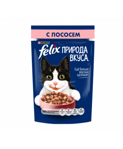 Феликс/Felix 85г природа вкуса корм для кошек лосось Феликс/Felix 85г природа вкуса корм для кошек лосось