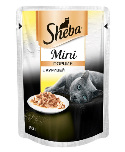  Шеба/Sheba пауч  50гр корм для кошек Мини порция с курицей*33