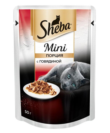  Шеба/Sheba пауч  50гр корм для кошек Мини порция с говядиной*33