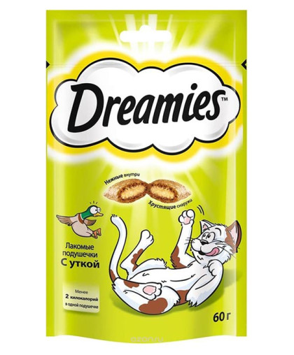  Дримс/Dreamies  60гр лакомство для кошек с уткой