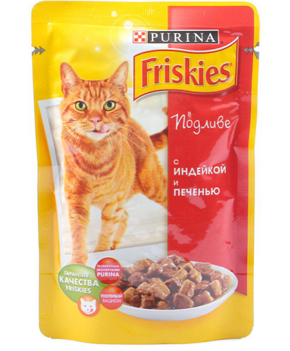  Фрискис/Friskies  85г пауч корм для кошек Индейка