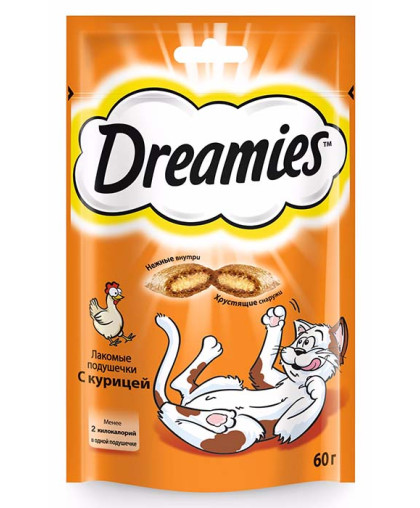  Дримс/Dreamies  60гр лакомство для кошек с курицей