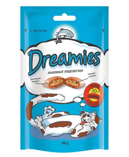  Дримс/Dreamies  60гр лакомство для кошек с лососем