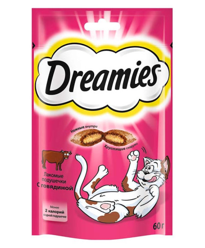  Дримс/Dreamies  60гр лакомство для кошек с говядиной