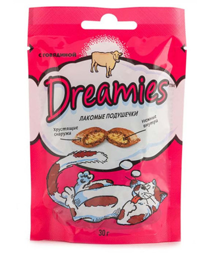  Дримс/Dreamies  30гр лакомство для кошек с говядиной