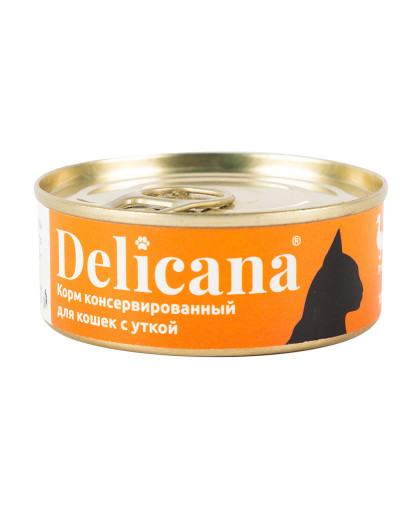  Деликана/Delicana  консервы корм для кошек Утка  100гр*24