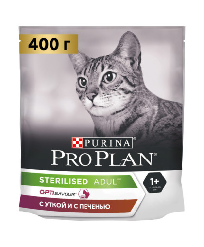  Про План/Pro Plan  400гр корм для кошек Sterilised стерилизованных/кастр Утка/печень