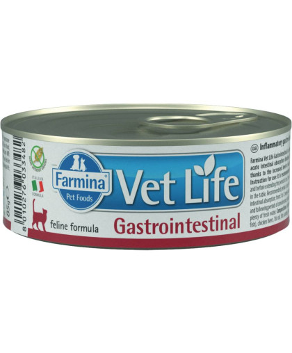  Фармина/Farmina  консервы Vet Life Gastrointestinal корм для кошек при заболеваниях ЖКТ  85гр*12