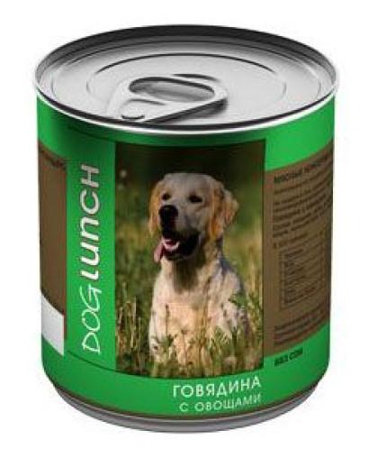  ДогЛанч/Dog Lunch конс корм для собак Говядина с овощами  750г