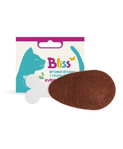 Игрушка для кошек фетровая Куриная ножка с кошачей мятой  Bliss