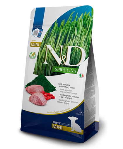 Фармина/Farmina N&D Spirulina корм для щенков мелких пород Ягненок/Спирулина/Ягоды годжи  2кг
