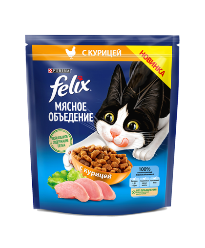  Феликс/Felix Мясное объедение  1,3кг Курица корм для кошек