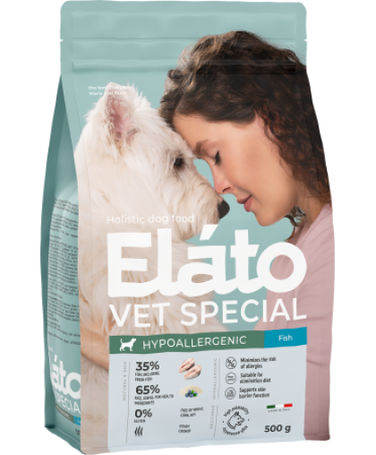  Элато/Elato Holistic Vet Special корм для собак всех пород с рыбой Гипоаллергенный  500гр