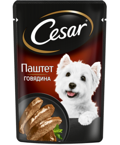  Цезарь/Cesar пауч  80гр корм для собак Говядина, паштет*28