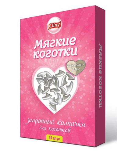 Антицарапки кошачьи жемчужно-белые Cliny(М)*40