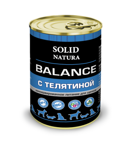  Солид/Solid  консервы Natura Balance корм для щенков Телятина  340гр*12