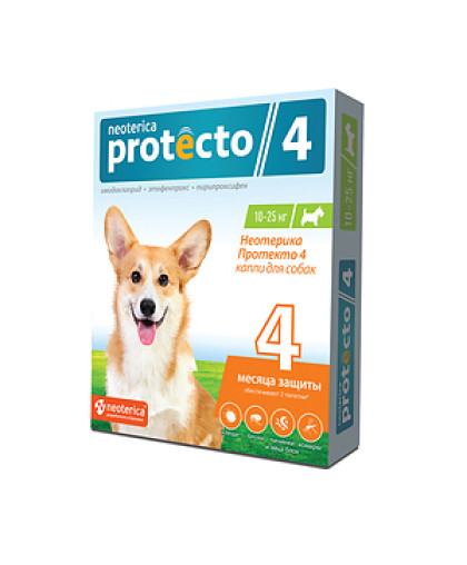  Неотерика Protecto капли для собак от 10 до  25кг*20 защита 2мес (2пип) репел