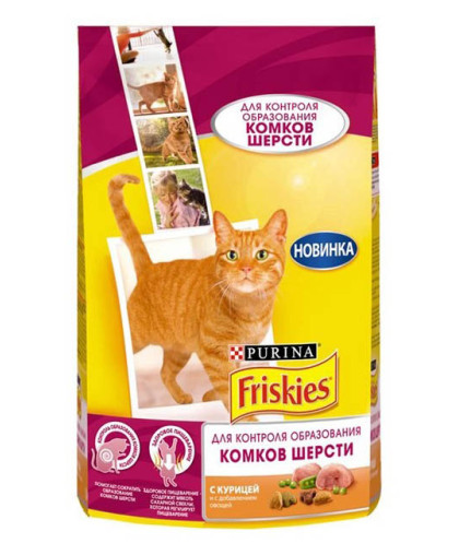  Фрискис/Friskies  1,5кг корм для кошек Курица/овощи/ Ком.шерсти