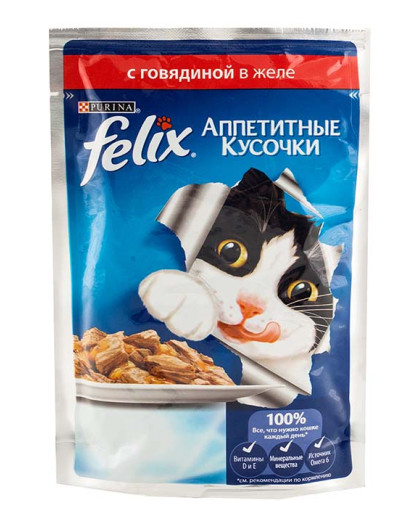  Феликс/Felix  85г корм для кошек Говядина в желе