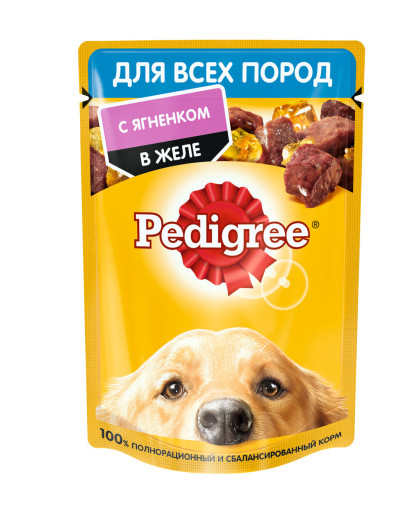  Педигри/Pedigree  85гр пауч корм для собак ягненок желе