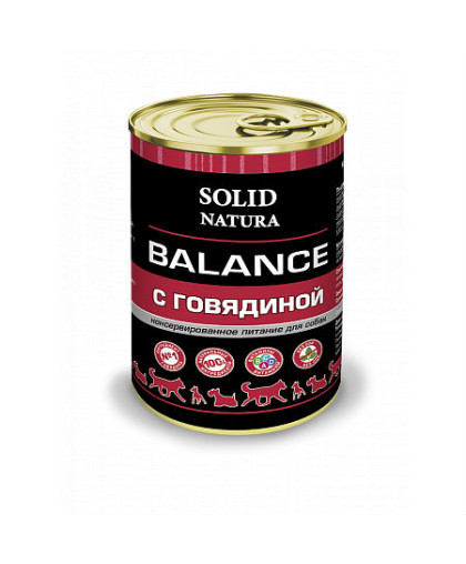  Солид/Solid  консервы Natura Balance корм для собак Говядина  340гр*12