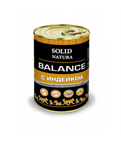  Солид/Solid  консервы Natura Balance корм для собак Индейка  340гр*12