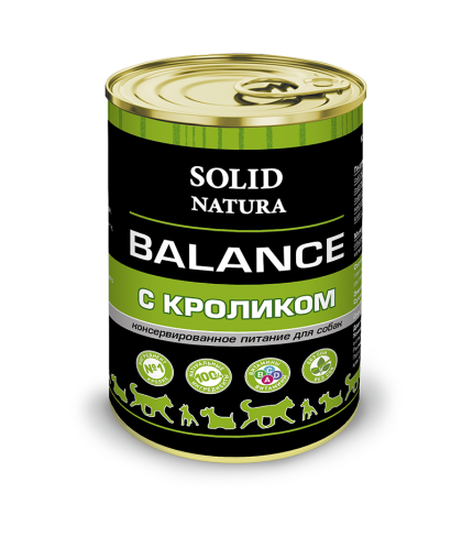  Солид/Solid  консервы Natura Balance корм для собак Кролик  340гр*12