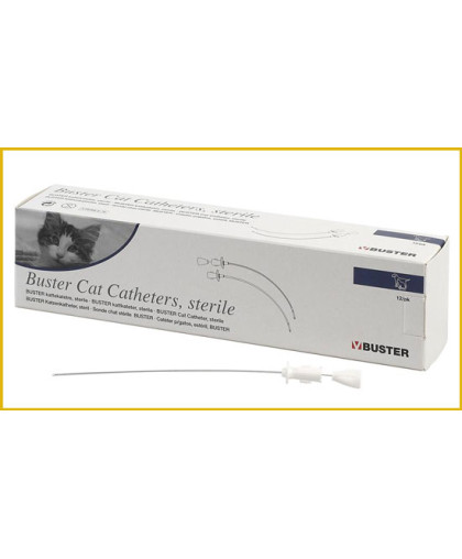 Катетер уретральный для кошек Buster стерильный со стилет 1,3х130 мм*12