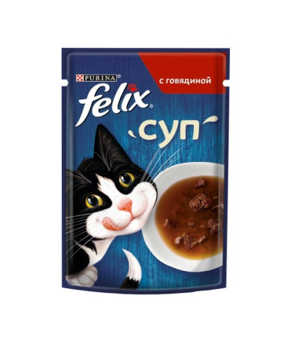  Феликс/Felix  48г суп корм для кошек говядина 48 гр.