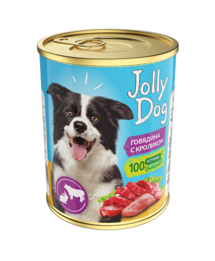  Зоогурман конс Джолли Дог/Jolly Dog корм для собак Говядина/Кролик  350гр