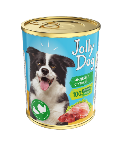  Зоогурман конс Джолли Дог/Jolly Dog корм для собак Индейка/Утка  350гр