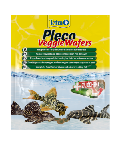  Tetra Pleco Veggie Wafers корм для донных рыб пластинки с добавлением цукини  15гр