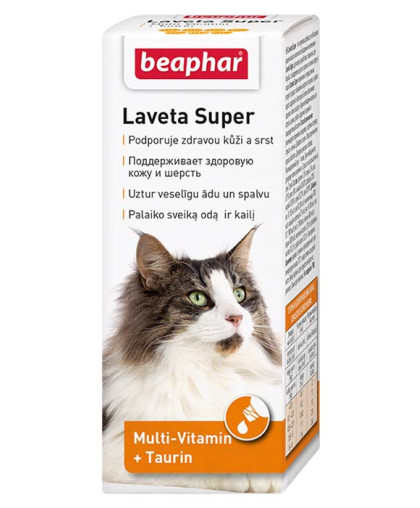 Беафар витамины для кошек Laveta super витаминный комплекс для кожи и шерсти 50 мл*6